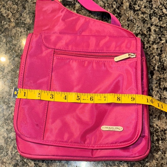 Travelon anti theft Pink nylon unisex Crossbody Bag EUC - Picture 13 of 16